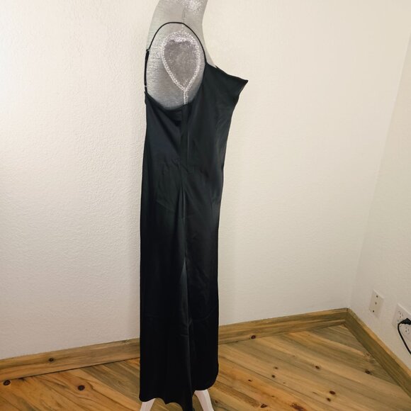Banana Republic Black Satin Midi Slip Dress NWT!! - Picture 4 of 8